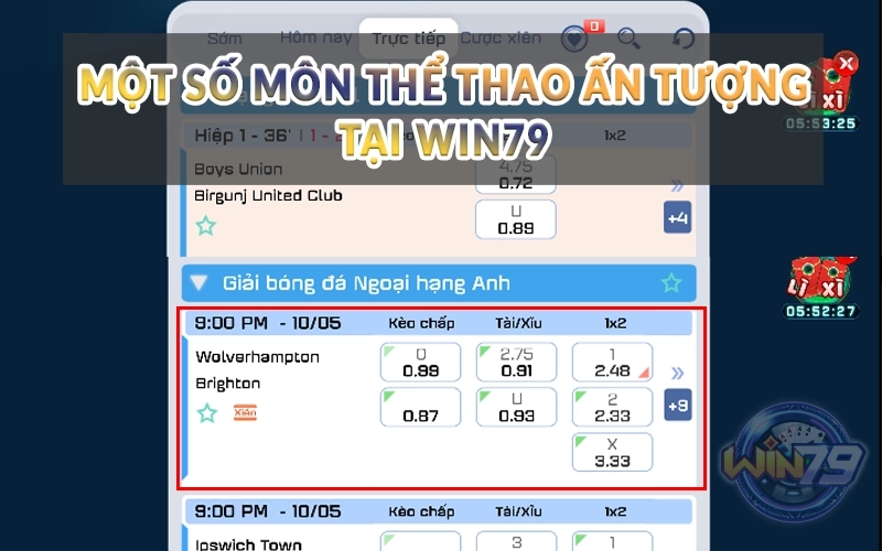 Thể Thao Win79 - Thả ga với hàng trăm trận đấu hấp dẫn 2 Một số môn Thể Thao ấn tượng tại Win79
